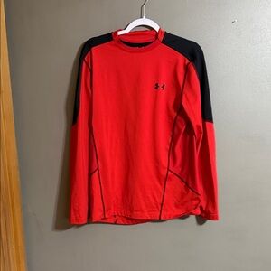 Under Armour Men's Long Sleeve Shirt - Red with Black Accents